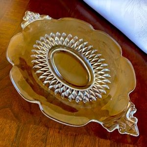 Vintage Cambridge clear glass oval dish plate